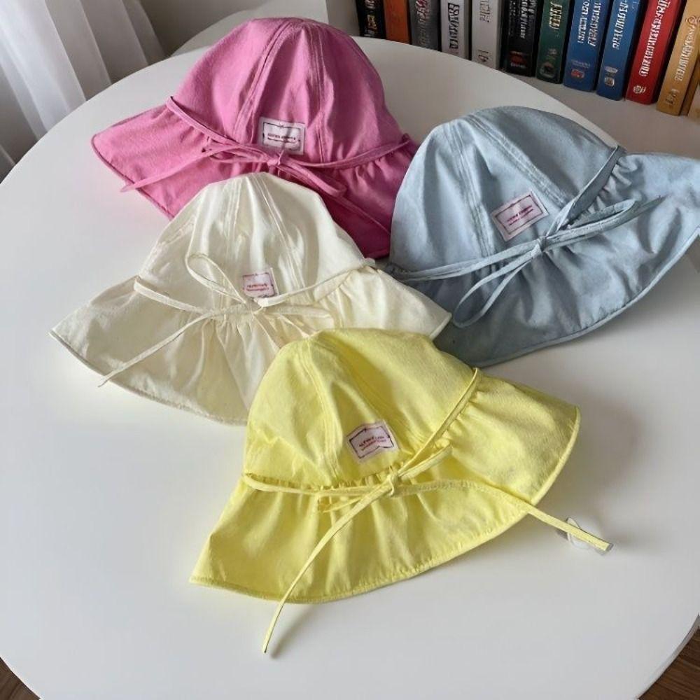 Dopamine Fisherman Hat with Drawstring Sun Protection Hat Summer Ladies Sun Hat Outdoor
