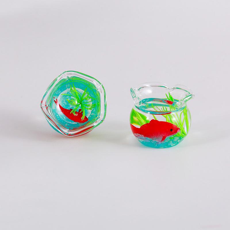 1Pc Miniatur Glas Aquarium Ornament Leucht Aquarium Hause Auto Ornament Puppe Haus Dekorative Spielzeug