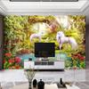 Mural Wallpaper 3D Beautiful Forest White Horse Lake Nature Scenery Photo Wall Paper Living Room TV Sofa Background Wall Home Decor Rolls