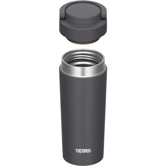 Thermos Bottle Vacuum Insulated Carry Tumbler Handle 420ml Smoke Black JOV-421 SMB