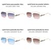 Metal Frameless Square Sunglasses With Lenses For Fashionable Outdoors
