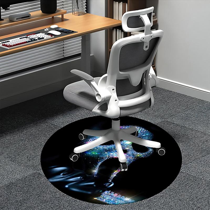 

Horror theme Glowing Sequin Chair Mat Round Carpet for Home Decor, Office Use, Living Room, Bedroom, Gift Idea0114b 80cm by 80cm