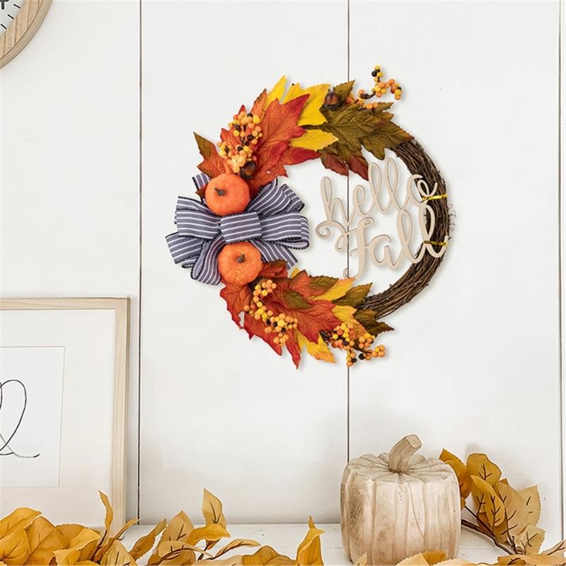 Fall Season Artificial Wreath Decors Decorative Wreath Hangings For Autumn Celebration Welcoming Touch Flower Rings