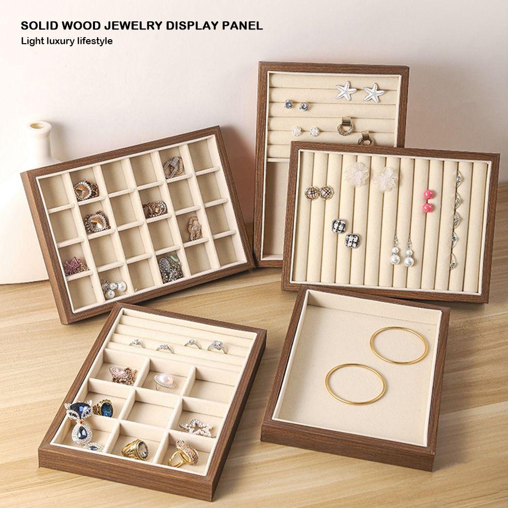 American Style Wooden Jewelry Display Tray Walnut Wood High-end Jewelry Box  Dressing Table