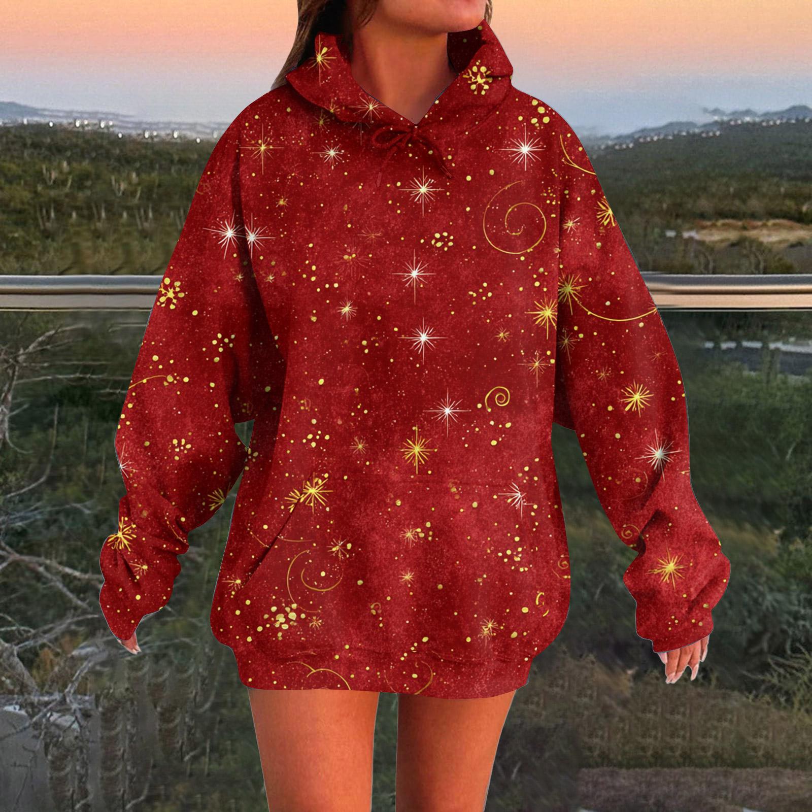 

Женские модные повседневные универсальные повседневные толстовки с круглым вырезом, топы с длинными рукавами и принтом XXL винный