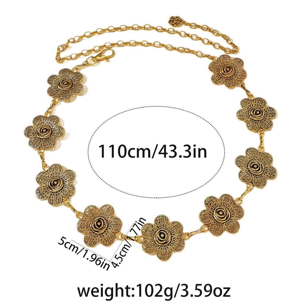 Bohemian Retro Metal Waist Chain for Women - Ethnic Style Body Jewelry