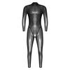 Tuta Holografica Trasparente da Uomo Manica Lunga Full Body Zip Posteriore Catsuit Clubwear