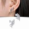 1 Pair, Fashionable, Inlaid Synthetic Zircon, Niche, Versatile, Premium Stud Earrings