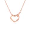 Korean Version of New Tin Paper Wrinkled Double Ring Clavicle Chain with Interlocking Heart Shaped Irregular Mobius Ring Necklace