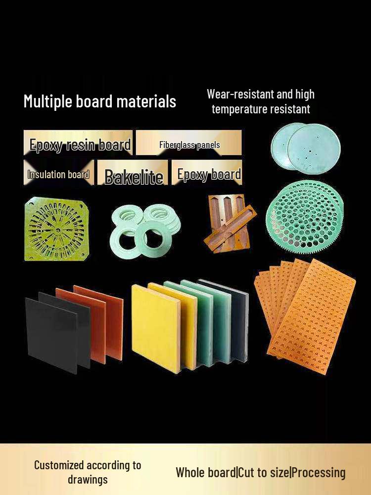 FR4 Epoxy Resin Insulation Fiberboard: Water Green, Black, and Orange-Red Bakelite Boards. Special size