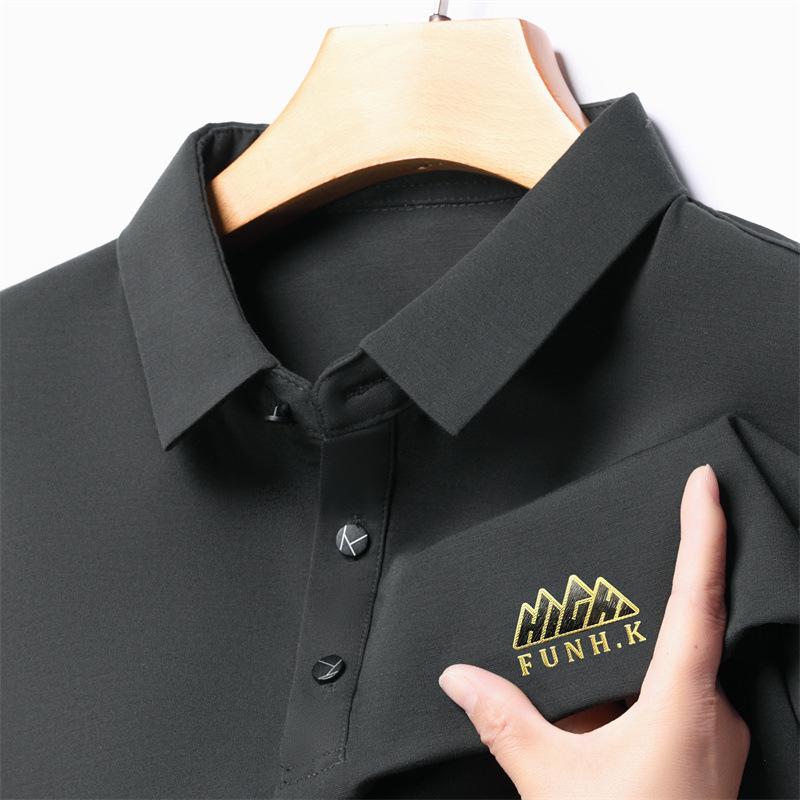 2025 Spring/Autumn Men's Lapel Long Sleeve Casual Soft Comfortable POLO Shirt Set