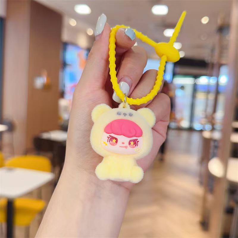 Lamb Wool Coin Purse Cartoon Keychain Pendant - Plush Storage Bag