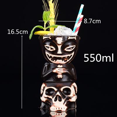 1 Piece 450ml Hawaii Tiki Mugs Cocktail Cup Beer Beverage Mug Wine Mug Ceramic Ku.Ku.Kauioo Mugs Barware