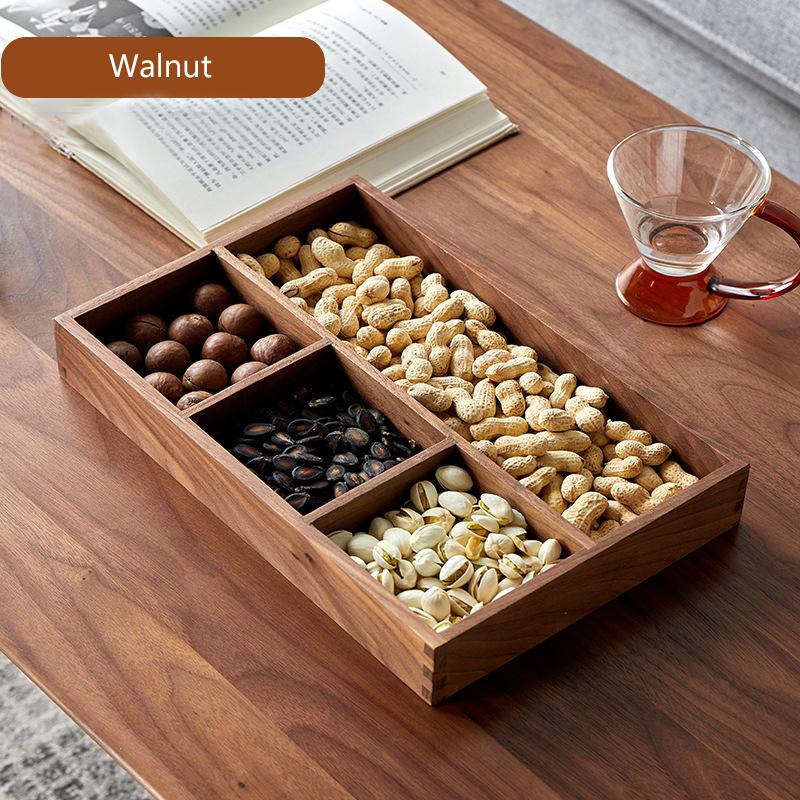 HeMu Solid Wood Entrance Desk Miscellaneous Coffee Table Office Key Storage Box Jewelry Cosmetics Stationery Sorting Box Tray