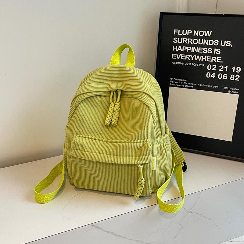 Schoolbag Winter Corduroy Small Backpack Women's 1011 New Student Casual Velvet Backpack Ins Mori Small Backpack