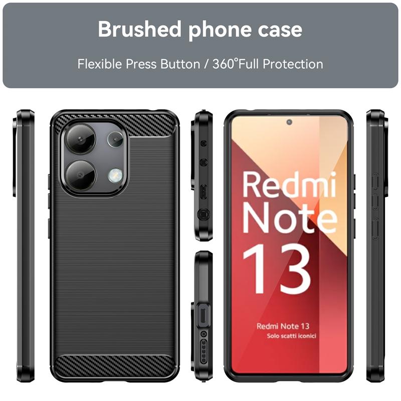 For Redmi Note 13 Case Cover Xiaomi Redmi Note 13 Pro Plus Capas Shockproof Bumper Carbon Fiber Soft TPU Fundas Redmi Note 13