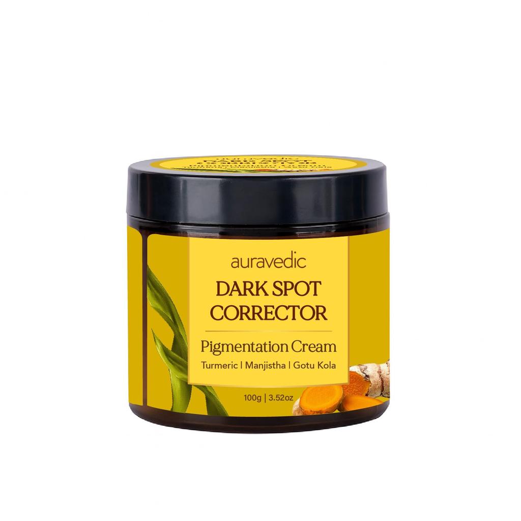 Auravedic Crema Rimozione Macchie Scure 100G Crema Pigmentazione Per Donne Uomini Siero Per Pigmentazione e Macchie Scure con Curcuma Manjistha Gotu Kola Lic