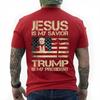 Jesus Is My Savior Trump Is My President Trump 2024 USA Flag T-Shirt