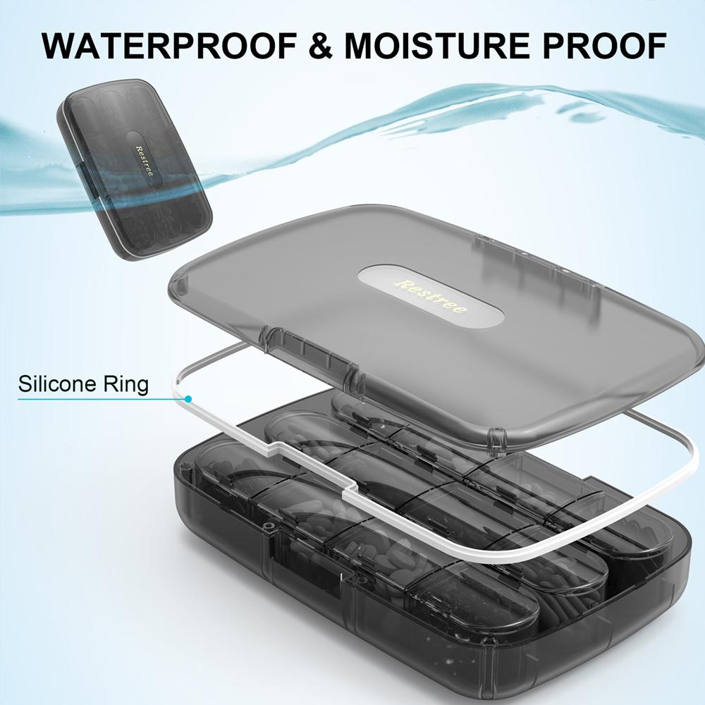 Large Pill Organizer 12 Compartments Portable Travel Pill Box Case Moisture Proof Xl Pill Container Holder Travel Pill Case