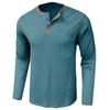 Men's Color Blocked Versatile Long Sleeved Shirt Retro T-shirt Bottom Shirt