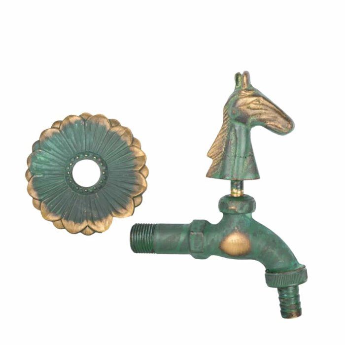 Nostalgic Outlet Tap Patinated Horse Head 1/2"