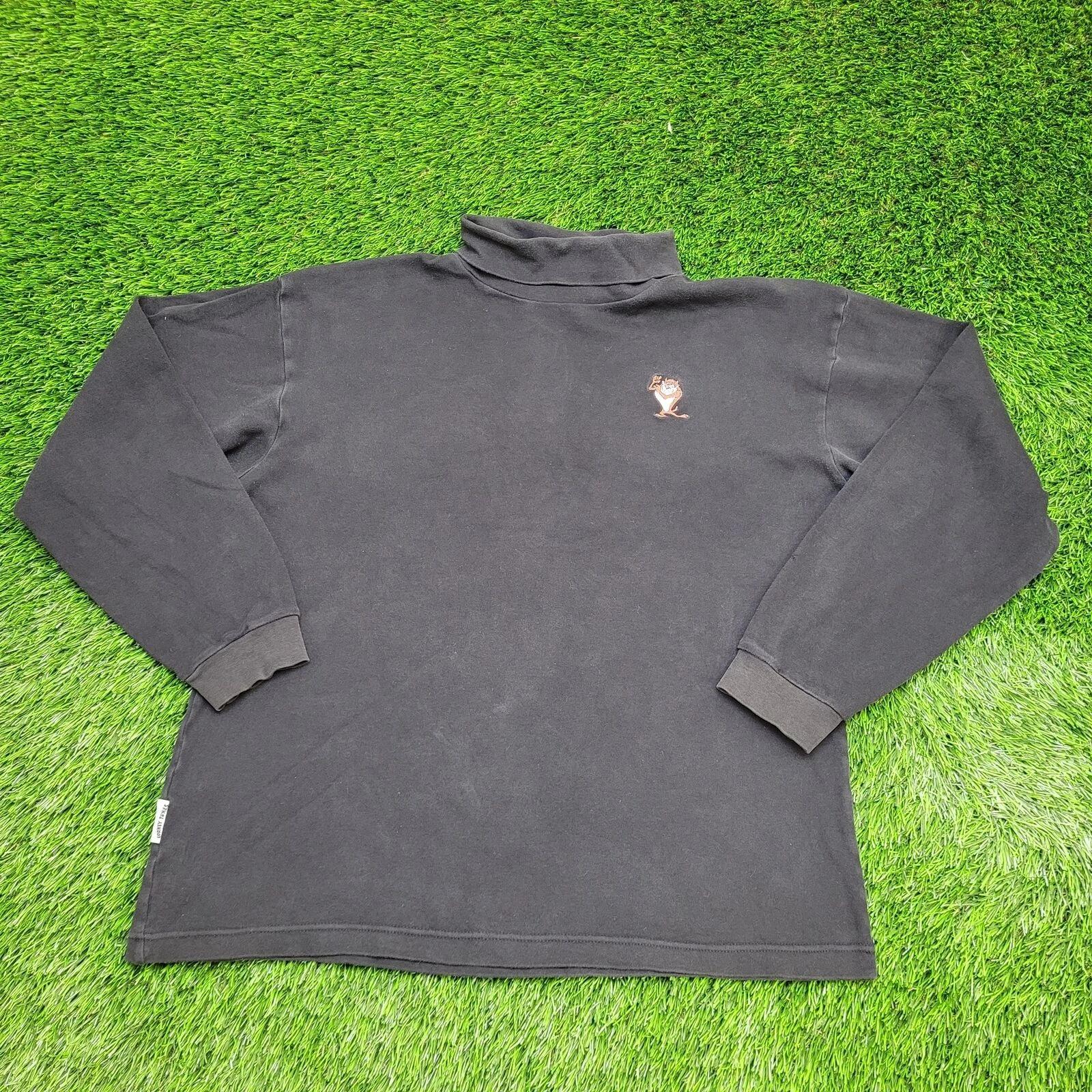 

Vintage 90s Taz Shirt Large 22x25 Black Embroidered S