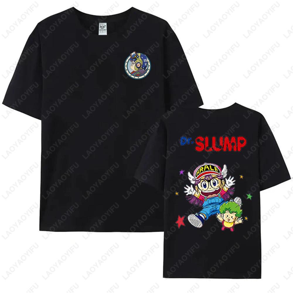 Kawaii Arale T-shirts Man Women Graphic Japanese Manga Tshirt Y2k Clothes Cotton Short-sleev Tee Clothing Two-sided Printed Tops
