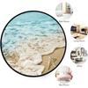 Runder Bereichsteppich für Schlafzimmer Waschbarer Seestern Ozeanwelle Kreis Teppichmatte Rutschfester Teppich mit Sommerstrand Fußmatte Heimdekor