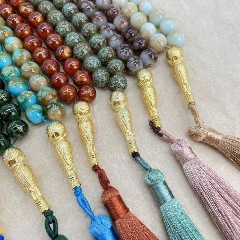 Arabic Tassel Bracelet Muslim 10mm 33 Bead Prayer Rosary Worship Prayer Ceremony Eid Ramadan Gift Colorful Handmade