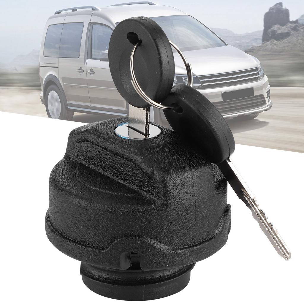 Fuel Tank Filler Cap Black ABS Petrol Locking Lid Fit for Beetle Polo Caddy with 2 Keys