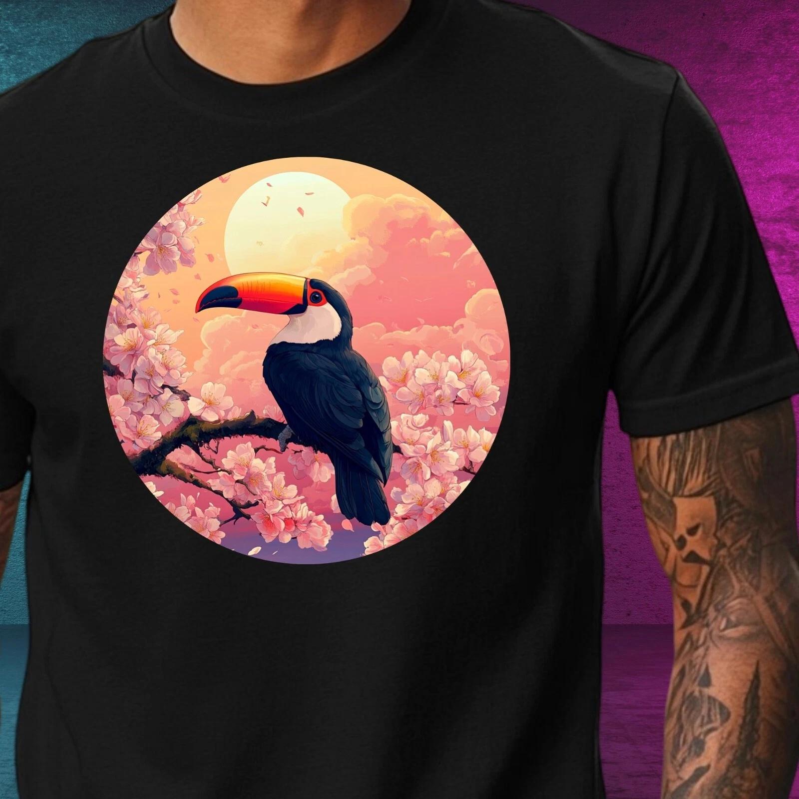 T-Shirt Herren Tukan Vogel Anime Motiv Baumwolle Größe XS bis 5XL XXL