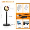 Sunset lamp projector, rainbow projection LED strip with remote control, 16-color color-changing LED night light (1 piece)