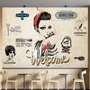 Retro Industrial Style Beauty Salon Mural Hair Salon Brick Background Wall Paper Barber Shop Decor Mural Wallpaper
