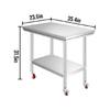 SucceBuy Stainless Steel Kitchen Worktable shelves Commercial Work Bench Table with Caster Wheels for Home Restaurant Storage