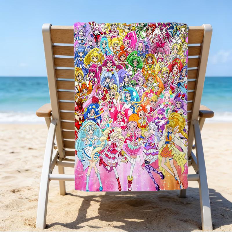 1pc Pretty Cure1 Beach Towel, Beach and Seaside Swimming Pool Equipment, Fashion Pattern, Rectangular, Travel Essentials