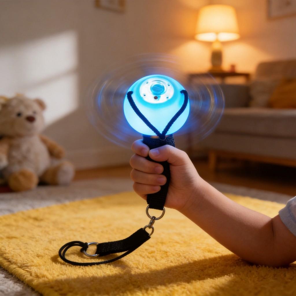 Led Light Up Hand Spinner Toy Lamp With Colorful Glow For Home Use And Gift