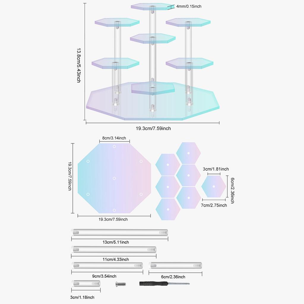 Display Stand Organizer Cupcake Holder Acrylic Cupcake Stand Wedding Cake Stand for Countertop Birthday Holiday Wedding Home
