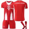 2025-26 Bayern Home #25 MÜLLER Sport Training Jersey Set with Socks Teens Kids Adults Custome Name Football Kits