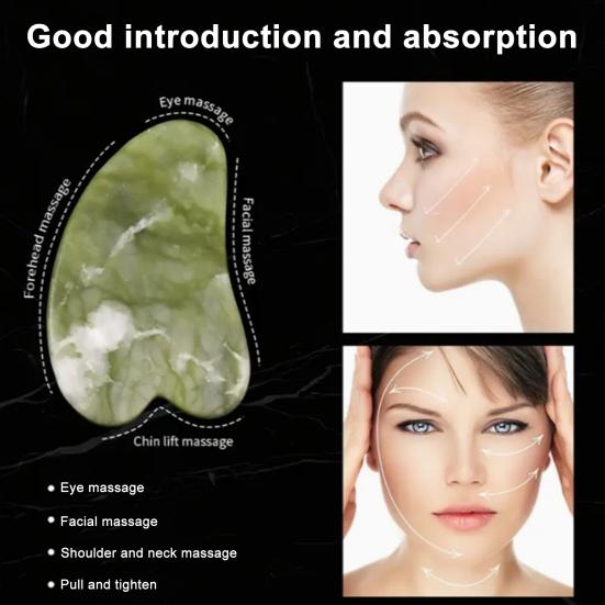 Natural Jade Scraping Board Roller Massager for Face Neck Body Eyes Facial Gua Sha Set Skin Care Scraping Tool for Improve Skin Condition