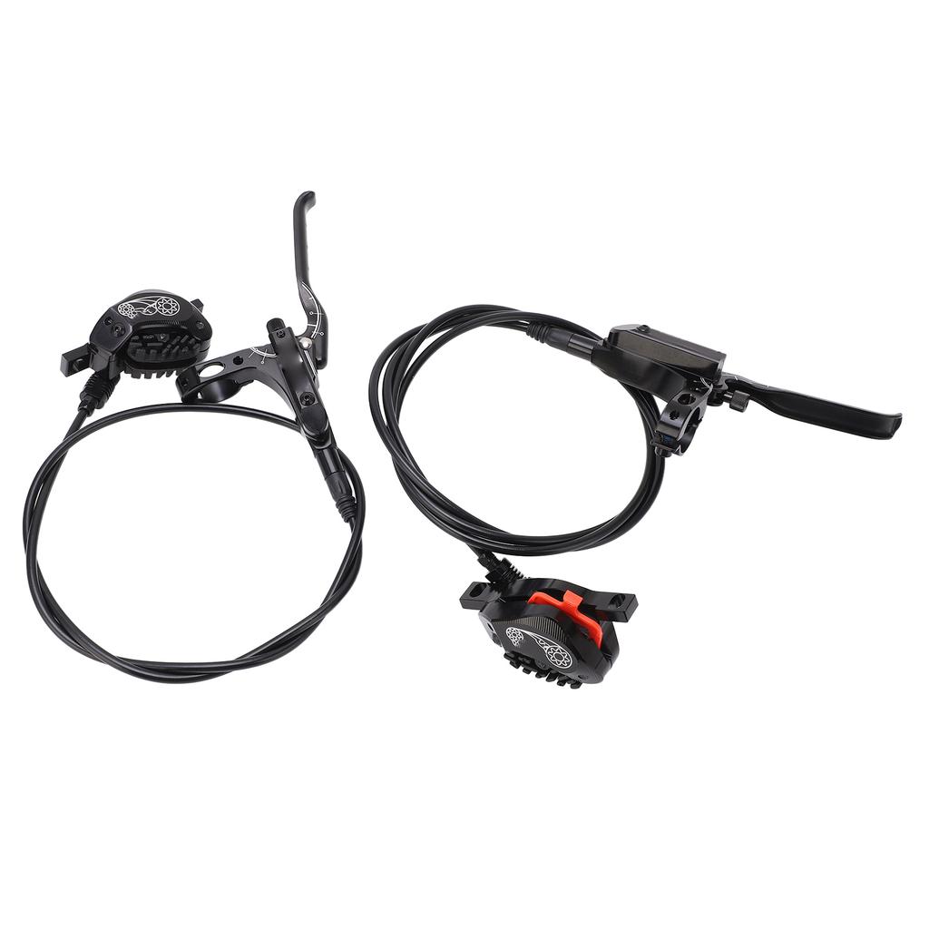 Hydraulic Disc Brake Set Aluminum Alloy 4 Piston Front and Rear Bilateral Hydraulic Brake for Mountain Bike Black