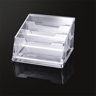 Business Card Pedestal Card Case Transparent Plastic Single Double Box Desktop Three-Layer Card Storage Box Name Card Pedestal