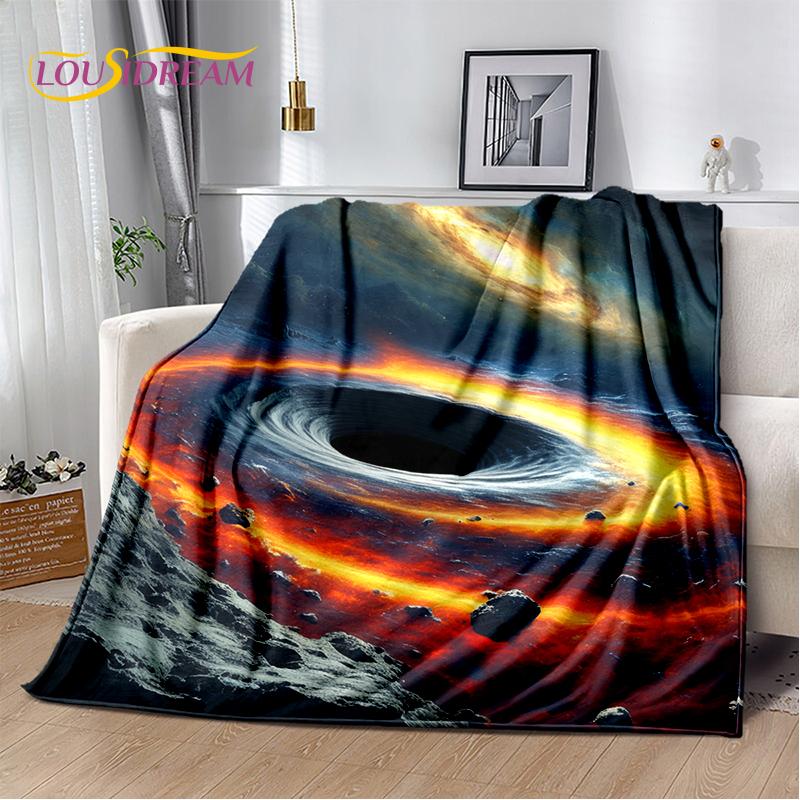 Universe Space Stars Black Hole Galaxy Earth Milky Way Soft Blanket,Soft Throw Blanket for Home Bedroom Bed Sofa Cover kid Gift