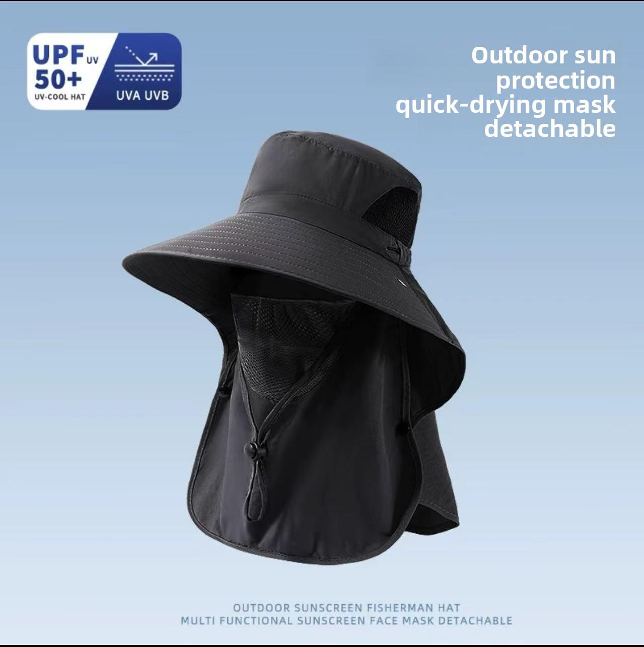 Summer Quick Drying Fisherman Hat Men s Sun Shading Outdoor Fishing Hat Neck Protection Face Covering Breathable Sun Hat One Size
