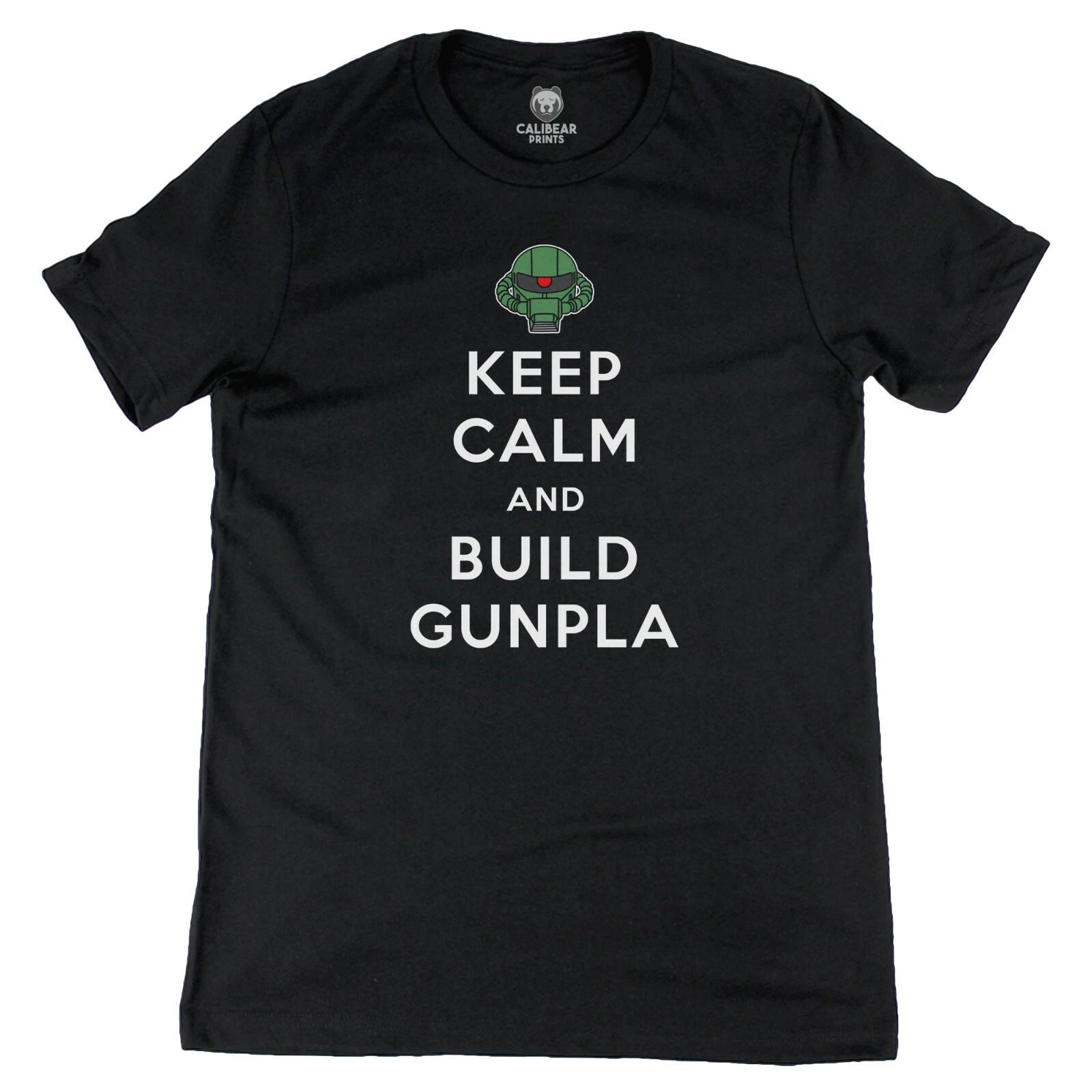 Keep Calm and Build Gunpla Zaku Gundam Anime Graphic Art Novelty Funny Tee L