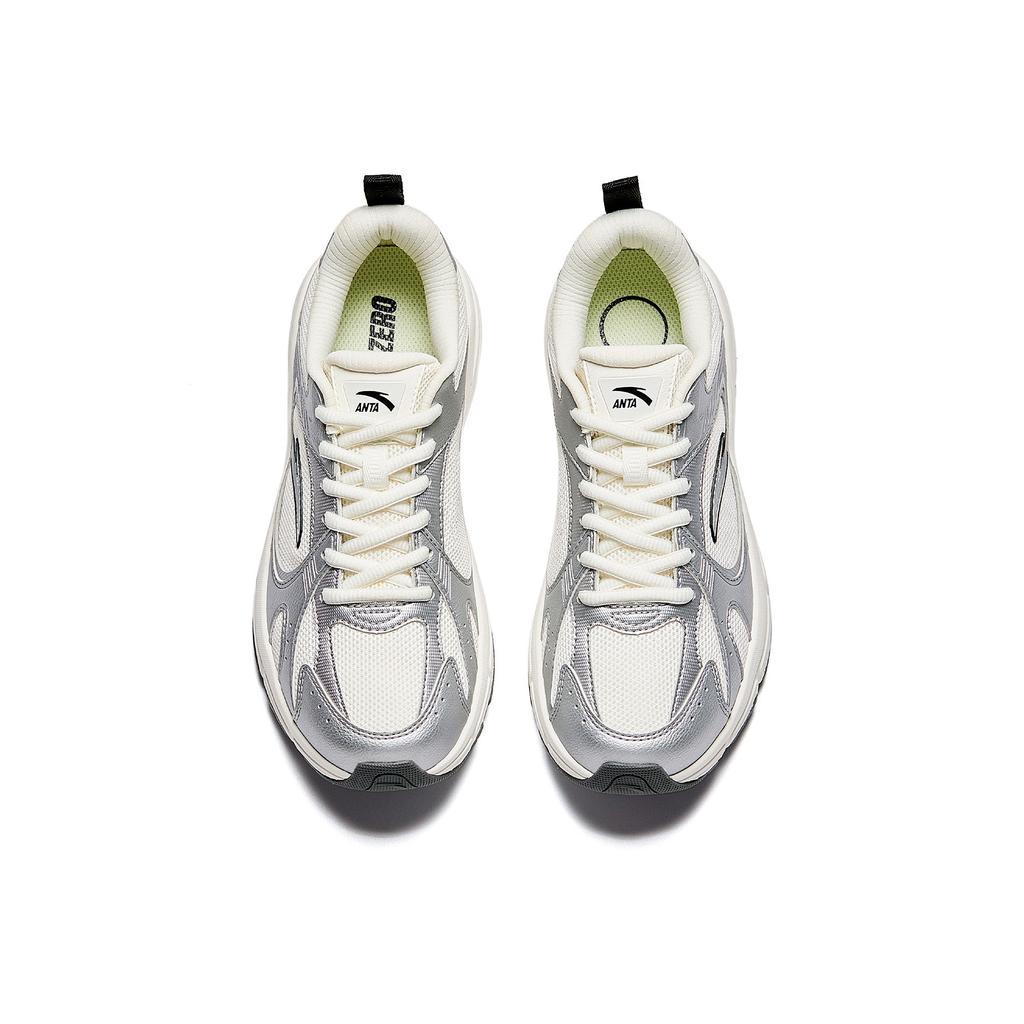 Anta AT804 Millennium Retro Trendy Versatile Lightweight Durable Cushioning Low-Top Lifestyle Casual Shoes Women Sneaker Silver 922548866-1