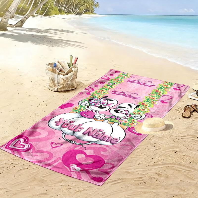 Diddl Custom Name Print Beach Towel, Large Soft Quick Dry Towel for Beach Camping Swimming