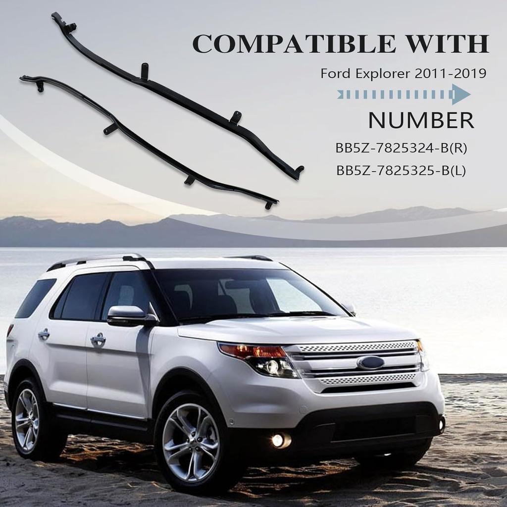 NLQR Pair LH& RH Rear Door Front Weatherstrip Seal Compatible with Ford Explorer 2011-2019 Replace BB5Z7825324B BB5Z7825325B Left Driver and Right