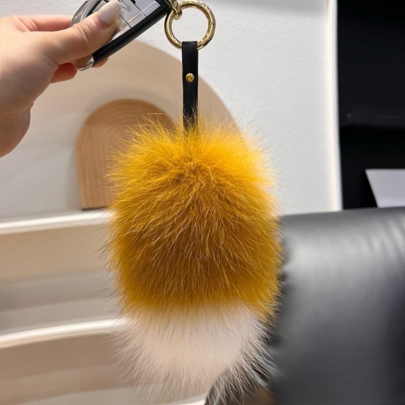 Faux Animal Tail Keyring Unique Key Charm Pendant Elegant Bag Decoration Colorful Pendant for Handbags and Backpacks