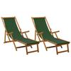 Foldable Sun Lounger 2 Pcs 3 Position Solid Eucalyptus Wood