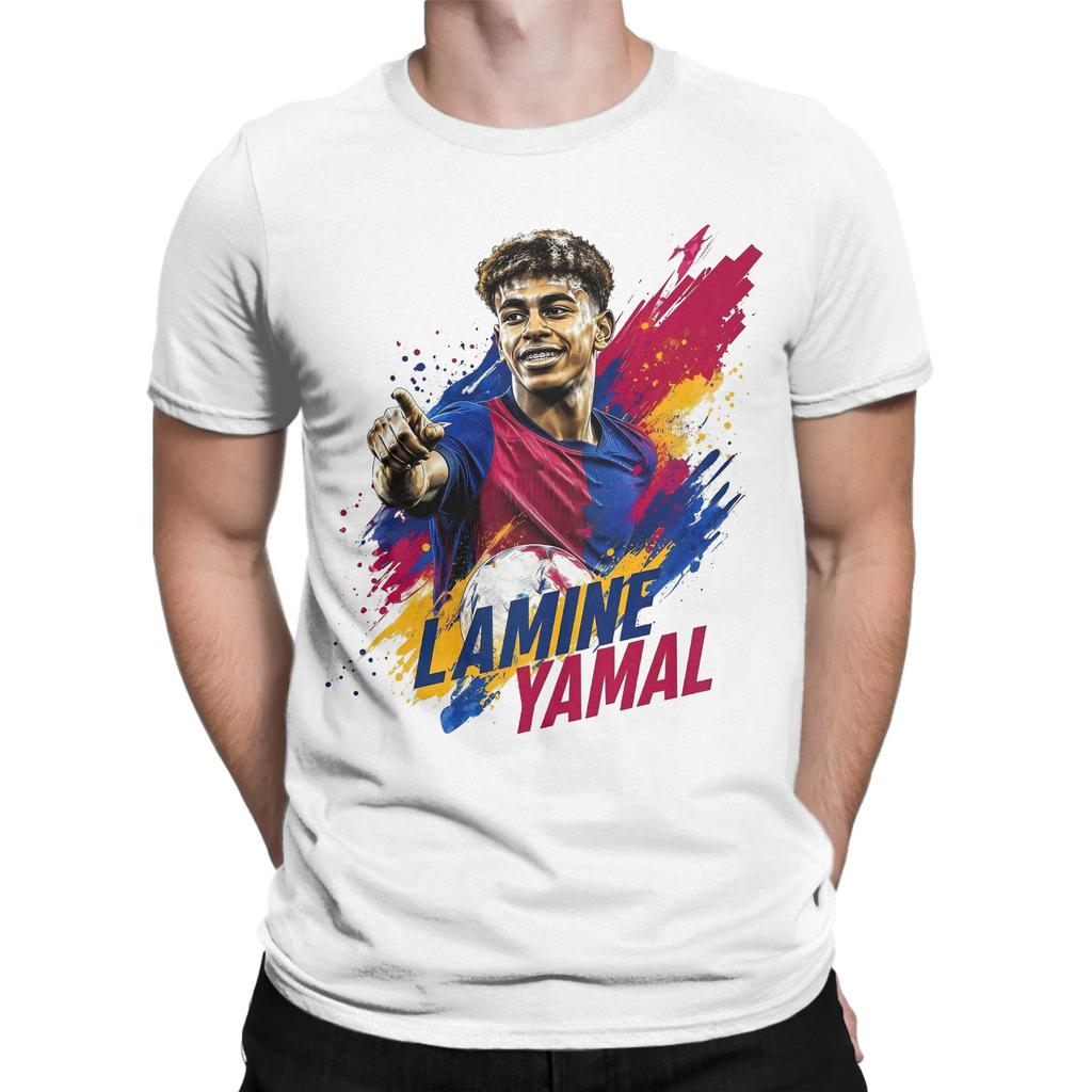 Lamine Yamal Vintage Football Graphic T Shirt Y2k Oversized Unisex Crewneck Short Sleeve Casual Birthday Gift Streetwear Fan Tee